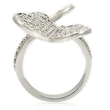 0W237 - Rhodium Brass Ring with AAA Grade CZ in Clear - Alamode - Flyclothing LLC