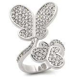 0W237 - Rhodium Brass Ring with AAA Grade CZ in Clear - Alamode - Flyclothing LLC