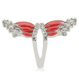 0W241 - Rhodium Brass Ring with AAA Grade CZ in Clear - Alamode - Flyclothing LLC