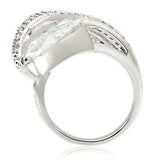 0W253 - Rhodium Brass Ring with AAA Grade CZ in Clear - Alamode - Flyclothing LLC