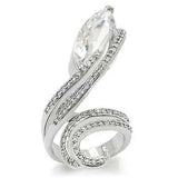 0W253 - Rhodium Brass Ring with AAA Grade CZ in Clear - Alamode - Flyclothing LLC