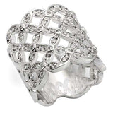 0W267 - Rhodium Brass Ring with AAA Grade CZ in Clear - Alamode - Flyclothing LLC