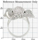 0W280 - Rhodium Brass Ring with Top Grade Crystal in Jet - Alamode - Flyclothing LLC