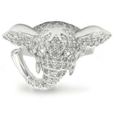 0W280 - Rhodium Brass Ring with Top Grade Crystal in Jet - Alamode - Flyclothing LLC
