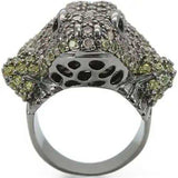 0W284 - Ruthenium Brass Ring with AAA Grade CZ in Multi Color - Alamode - Flyclothing LLC