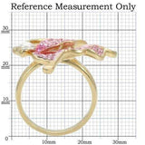 0W289 - Gold Brass Ring with Top Grade Crystal in Multi Color - Alamode - Flyclothing LLC