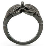 0W290 - Ruthenium Brass Ring with AAA Grade CZ in Champagne - Alamode - Flyclothing LLC
