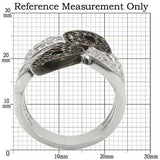 0W295 - Rhodium + Ruthenium Brass Ring with AAA Grade CZ in Champagne - Alamode - Flyclothing LLC