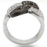 0W295 - Rhodium + Ruthenium Brass Ring with AAA Grade CZ in Champagne - Alamode - Flyclothing LLC