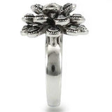 0W301 - Rhodium Brass Ring with Top Grade Crystal in Jet - Alamode - Flyclothing LLC