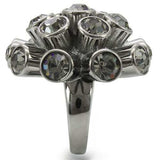 0W306 - Ruthenium Brass Ring with Top Grade Crystal in Jet - Alamode - Flyclothing LLC