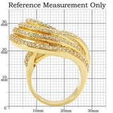0W316 - Gold Brass Ring with AAA Grade CZ in Clear - Alamode - Flyclothing LLC