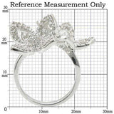 0W336 - Rhodium Brass Ring with AAA Grade CZ in Clear - Alamode - Flyclothing LLC