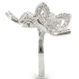 0W336 - Rhodium Brass Ring with AAA Grade CZ in Clear - Alamode - Flyclothing LLC