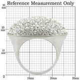 0W348 - Rhodium+Brushed Brass Ring with Top Grade Crystal in Clear - Alamode - Flyclothing LLC