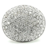 0W348 - Rhodium+Brushed Brass Ring with Top Grade Crystal in Clear - Alamode - Flyclothing LLC