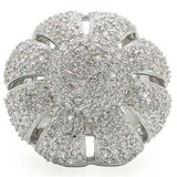 0W349 - Rhodium Brass Ring with AAA Grade CZ in Clear - Alamode - Flyclothing LLC