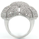 0W349 - Rhodium Brass Ring with AAA Grade CZ in Clear - Alamode - Flyclothing LLC