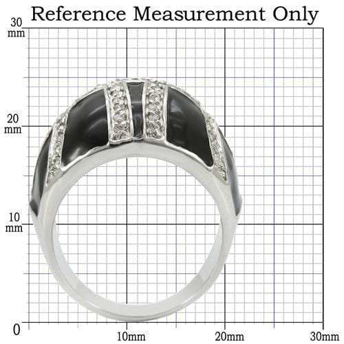 0W355 - Rhodium Brass Ring with AAA Grade CZ in Clear - Alamode - Flyclothing LLC