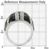 0W355 - Rhodium Brass Ring with AAA Grade CZ in Clear - Alamode - Flyclothing LLC