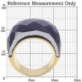 0W366 - Gold Brass Ring with Semi-Precious Cat Eye in Montana - Alamode - Flyclothing LLC