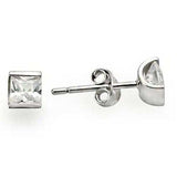 0W388 - Rhodium 925 Sterling Silver Earrings with AAA Grade CZ in Clear - Alamode - Flyclothing LLC