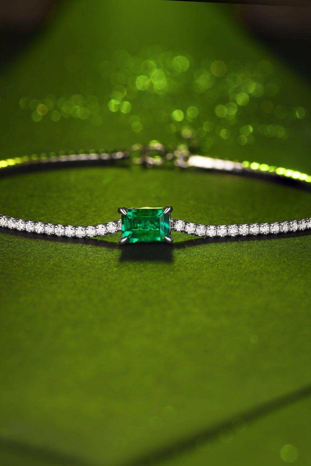 1 Carat Lab-Grown Emerald Bracelet - Trendsi - Flyclothing LLC