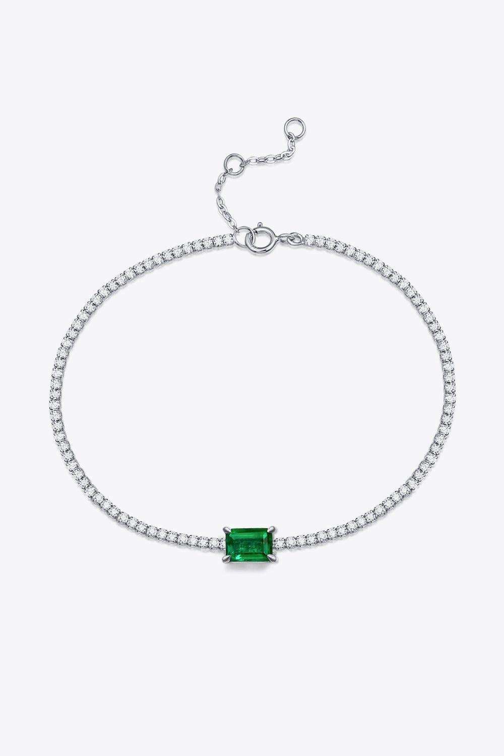 1 Carat Lab-Grown Emerald Bracelet - Trendsi - Flyclothing LLC