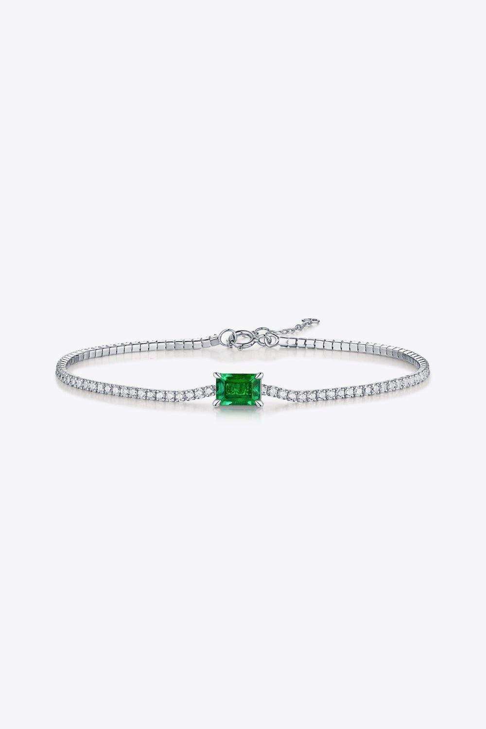 1 Carat Lab-Grown Emerald Bracelet - Trendsi - Flyclothing LLC