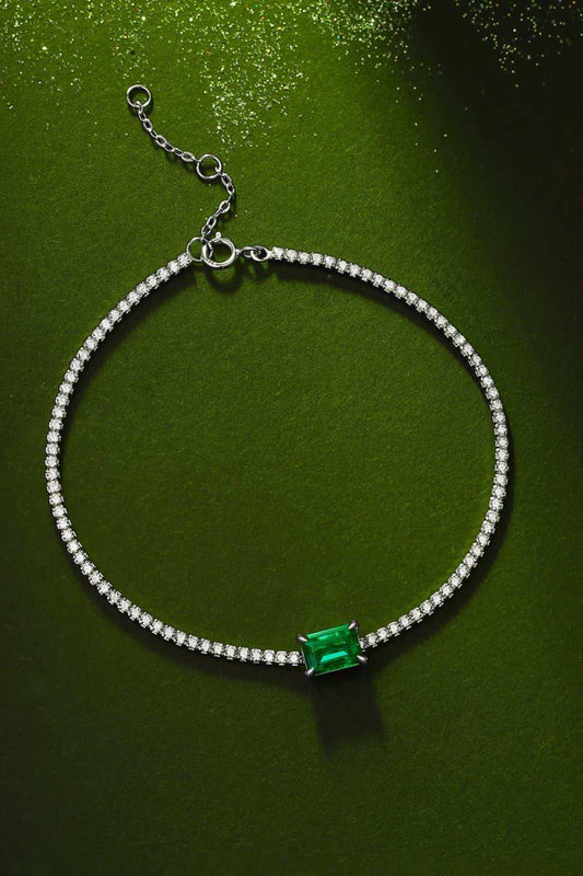 1 Carat Lab-Grown Emerald Bracelet - Trendsi - Flyclothing LLC