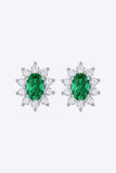 1 Carat Lab-Grown Emerald Stud Earrings - Trendsi - Flyclothing LLC