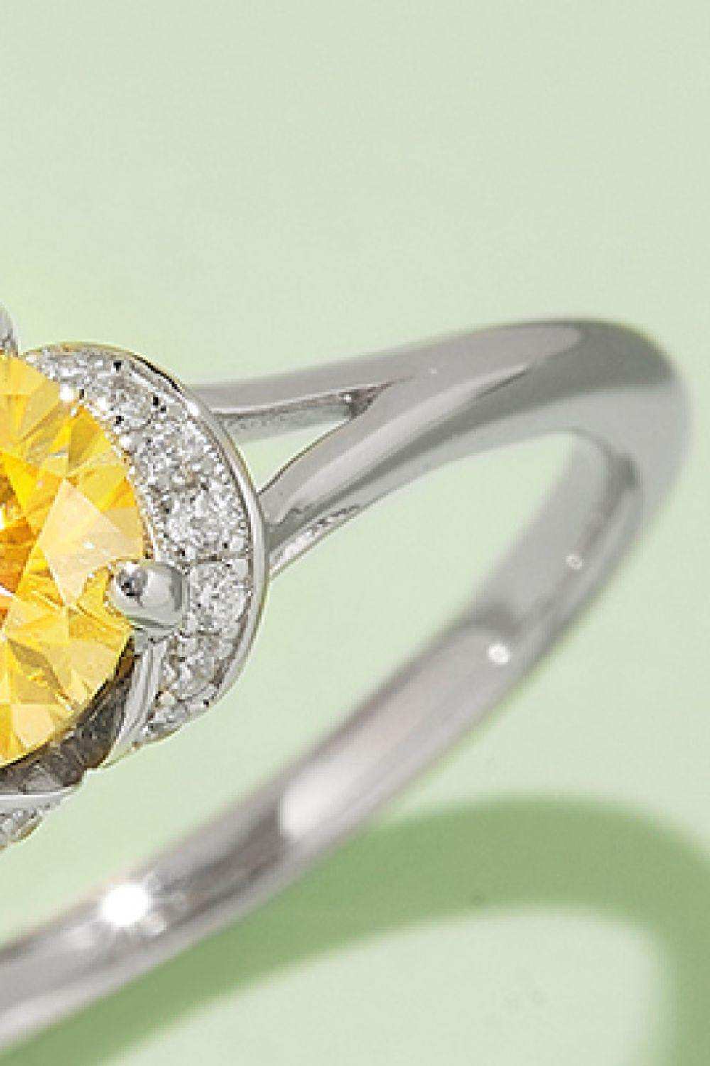 1 Carat Moissanite 4-Prong 925 Sterling Silver Ring - Trendsi - Flyclothing LLC