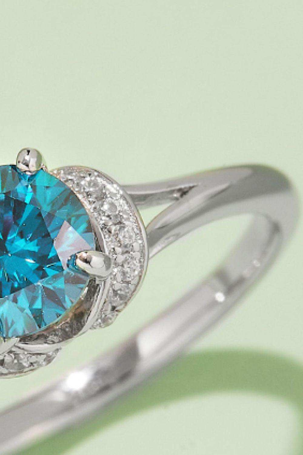 1 Carat Moissanite 4-Prong 925 Sterling Silver Ring - Trendsi - Flyclothing LLC
