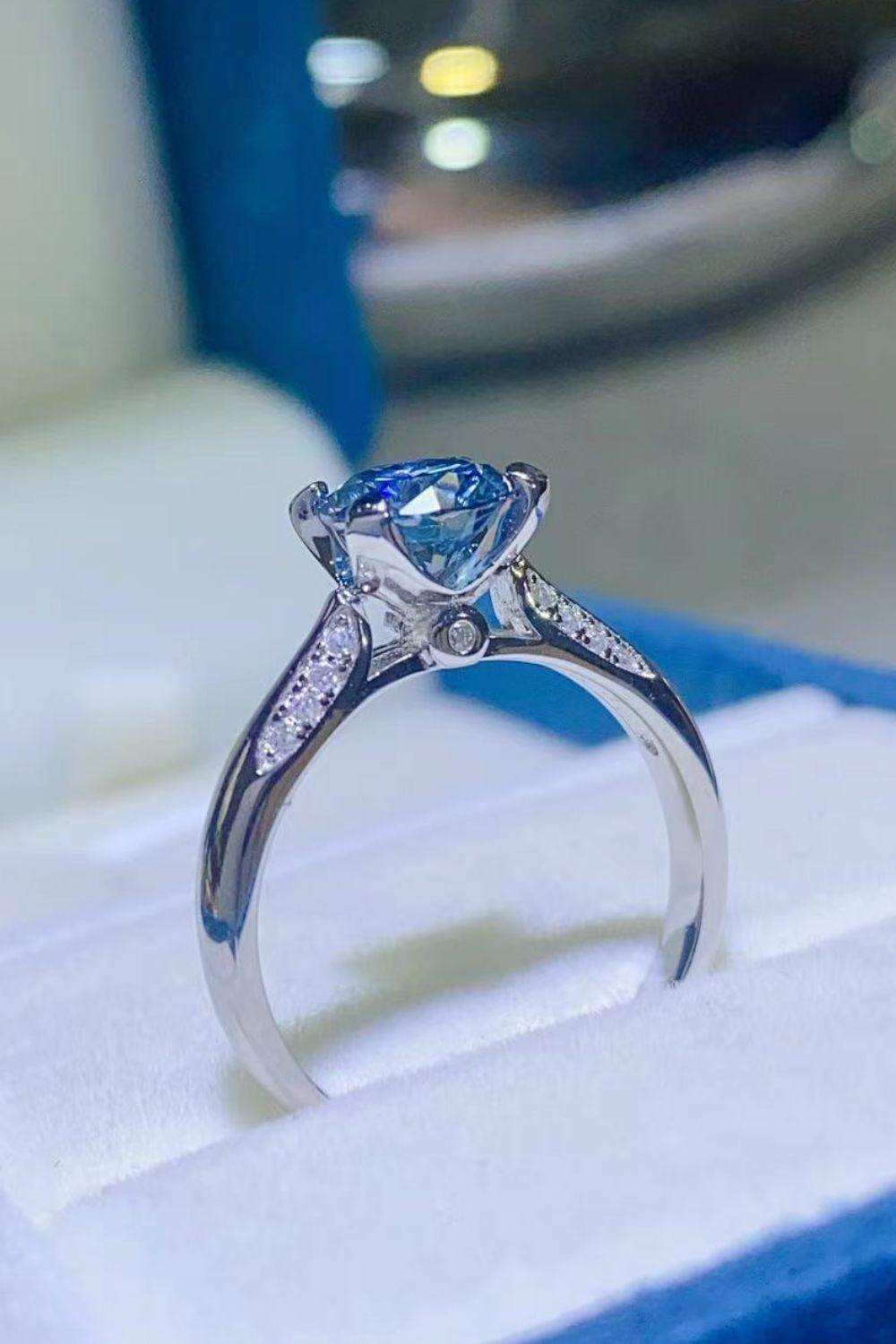 1 Carat Moissanite 4-Prong Ring - Trendsi - Flyclothing LLC