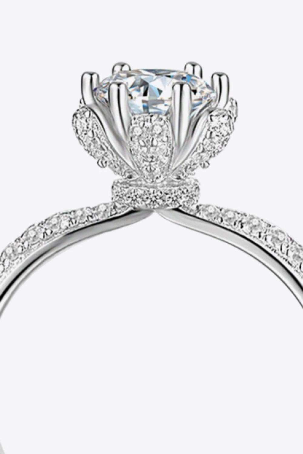 1 Carat Moissanite 6-Prong Ring - Trendsi - Flyclothing LLC