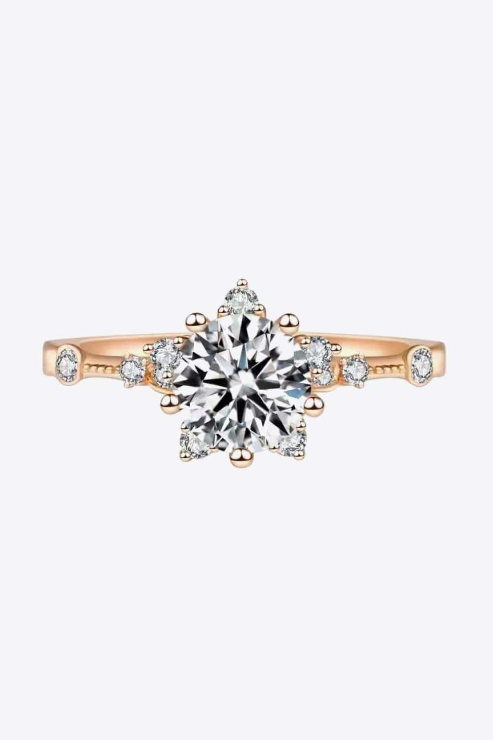 1 Carat Moissanite 6-Prong Ring - Trendsi - Flyclothing LLC