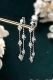 1 Carat Moissanite 925 Sterling Silver Chain Earrings - Trendsi - Flyclothing LLC