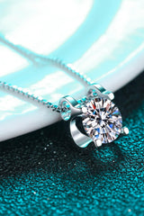 1 Carat Moissanite 925 Sterling Silver Chain Necklace - Trendsi