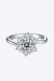 1 Carat Moissanite 925 Sterling Silver Cluster Ring - Trendsi - Flyclothing LLC