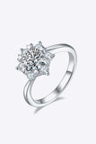 1 Carat Moissanite 925 Sterling Silver Cluster Ring - Trendsi - Flyclothing LLC