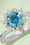 1 Carat Moissanite 925 Sterling Silver Cluster Ring - Trendsi - Flyclothing LLC