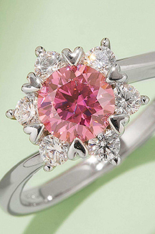 1 Carat Moissanite 925 Sterling Silver Cluster Ring - Trendsi - Flyclothing LLC
