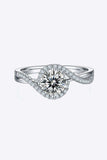 1 Carat Moissanite 925 Sterling Silver Crisscross Ring - Trendsi - Flyclothing LLC