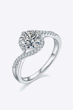 1 Carat Moissanite 925 Sterling Silver Crisscross Ring - Trendsi - Flyclothing LLC