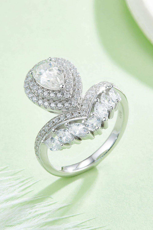 1 Carat Moissanite 925 Sterling Silver Crown Ring - Trendsi - Flyclothing LLC