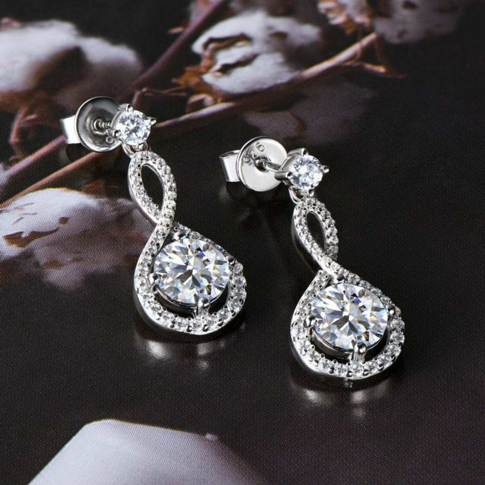 1 Carat Moissanite 925 Sterling Silver Earrings - Trendsi - Flyclothing LLC