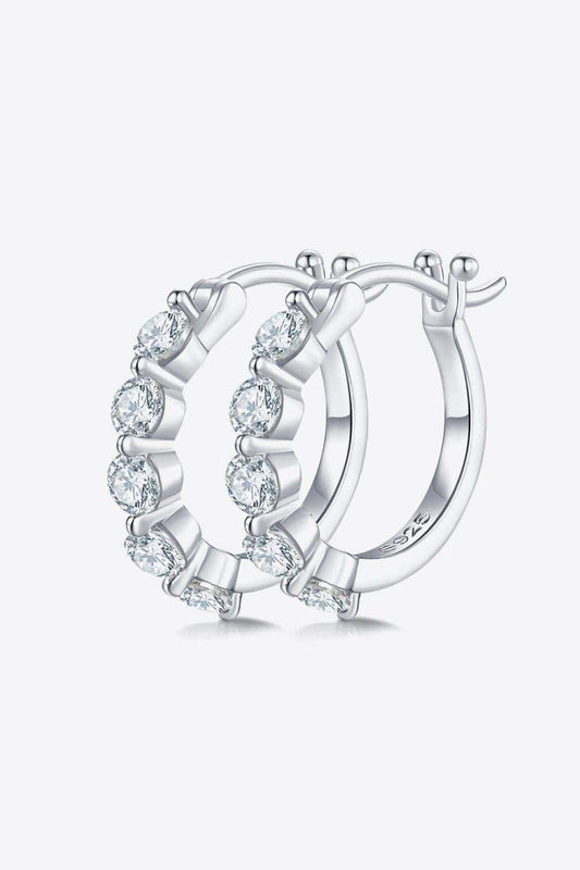 1 Carat Moissanite 925 Sterling Silver Earrings - Trendsi - Flyclothing LLC