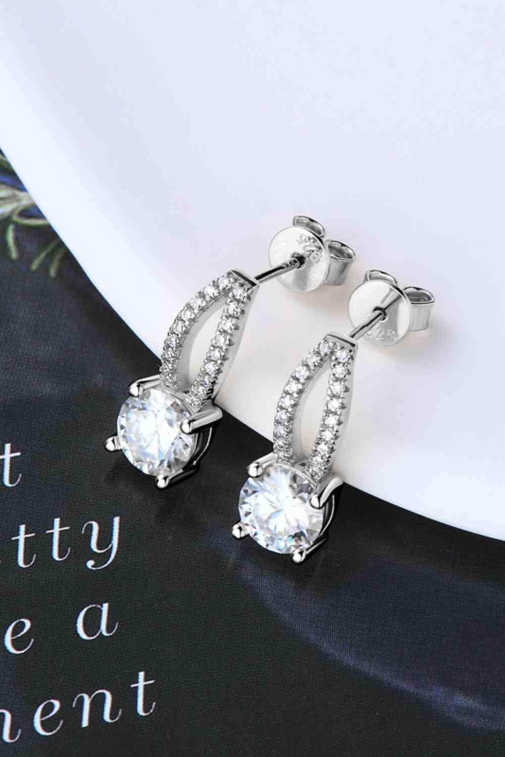 1 Carat Moissanite 925 Sterling Silver Earrings - Trendsi - Flyclothing LLC