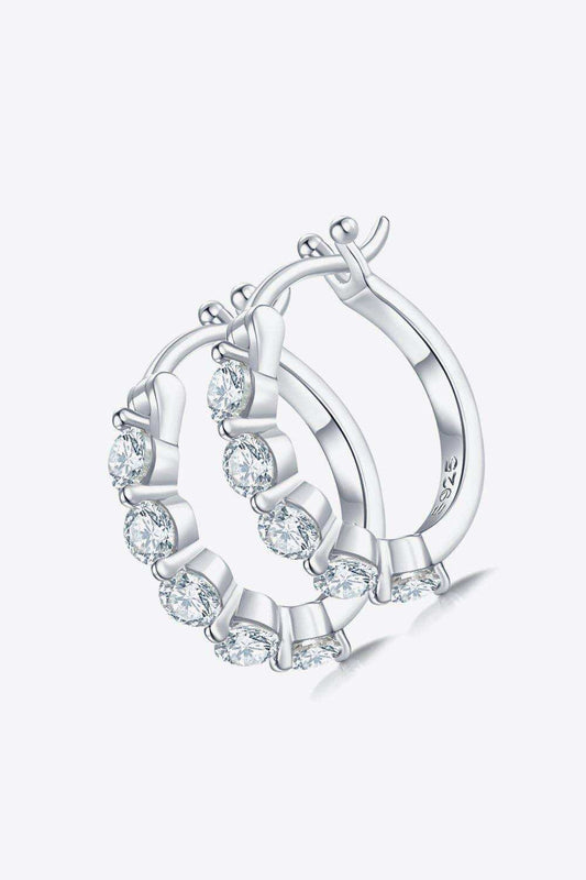 1 Carat Moissanite 925 Sterling Silver Earrings - Trendsi - Flyclothing LLC