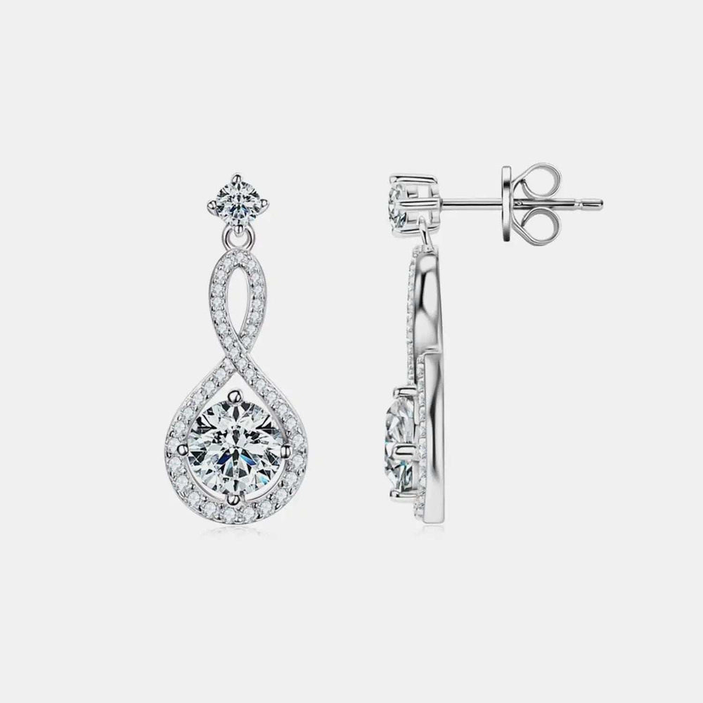 1 Carat Moissanite 925 Sterling Silver Earrings - Trendsi - Flyclothing LLC